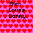 Pixelated icon with pink background and red heart pattern, displaying "Ellen Loves Danny" text in black block letters.