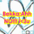 Pixelated image with four distinct sections: top-left shows a white background with black lines and pink text; top-right has teal stripes with green-outlined red text; bottom-left features colorful shapes with blue text; bottom-right is solid gray.