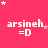 A pink background with white text 'arsineh =D' repeated in a , surrounded by small white and light pink stars