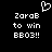 Pixelated black background with white text and a heart symbol, showing identical static frames side-by-side.