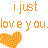 A static contact sheet of three animated frames showing pixelated text and hearts on a white background with gray transparency overlay.