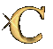 Golden C-shaped icon with multiple starburst sparkles appearing and disappearing