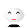Pixelated white oval face with black eyebrows and red mouth, on gray background; three of variations show changing expressions and text below