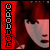 nine shows a red-haired figure with pale skin against a red background, each displaying the text 'NOTOPIC' vertically in black and white pixelated letters
