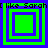 [like Sarah] text appears above four green and purple square frames with nested borders; each frame contains a smaller central square.