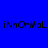 Blue background with four identical text elements displaying 'iNnOrMaL' in black pixelated font, each with a red circular glow effect.