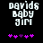Pixelated text 'Davids Baby Jim' in white on black background with purple and pink heart symbols below.