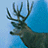 A pixelated deer buck with large antlers against a blue gradient background, next to green text reading 'Original Icons .com' on dark green.