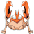 Animated contact sheet of a cartoon crab character with orange claws and beige body, displayed in 22 frames across a 5x5 grid layout on white background.