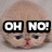 A pixelated cat face with text overlays showing different expressions and phrases across four