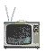 A static contact sheet of three identical pixelated TV icons with antenna, showing no animation changes between frames.