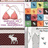 A pixelated image shows a pink bikini top on a white background with a purple patterned border, alongside a grid of colorful square icons.