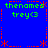 Blue background with red dotted border and four red asterisks at corners, green text 'thenames' and 'trey<3' in four quadrants, red asterisk at center.