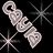 Animated buddy icon featuring a stylized heart-shaped chain with alternating light and dark gray segments, surrounded by four starburst effects on a black background.