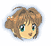 Pixelated anime-style head with brown hair and green eyes shown in three distinct poses against white backgrounds.