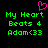 Pixelated green text on black background with pink heart symbol above, showing identical static display across observations.