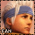 identical pixelated character portraits with blue headbands and white hair, each labeled 'FAM' at the bottom left