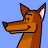 Brown cartoon dog head with pink inner ears against light blue background, showing sequential mouth expressions from closed to wide grin.