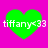 Four green heart shapes on a bright pink background, each containing white text reading "tiffany<33" with slight variations in heart size and text alignment.