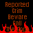 Pixelated text reads Reported Crim Beware Gall The Cops above red flames on black background.