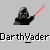 A 2x2 contact sheet of four animated frames showing a pixelated Darth Vader character with red lightsaber, each frame paired with "DarthVader" text below it on gray background.
