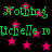 Green text reading 'Nothing' and 'michelle m' repeats over pink stars on black background.