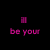 Pixelated text and a blurred logo on black background with pink and blue elements.