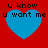 Four identical blue hearts on red background with black text 'u know u want me' above each heart, arranged in two of two