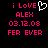Pixelated text and a heart symbol on black background, with one version showing a white outline heart next to 'i LoVE' while the other shows solid pink text.