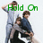 Four people in casual clothing pose together with one person holding a bicycle, green text changes across frames.