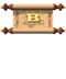 Animated scroll icon with Cyrillic text 'ВАСИ' displayed in yellow on a beige parchment background, unrolling from top to bottom