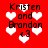 Red background with white hearts and black text reading "Kristen and Brandon <3" in four repeated sections.