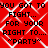 Red background with white crisscross lines and repeated black text reading "YOU GOT TO YOU GOT TO FIGHT... FOR YOUR RIGHT TO... 'PARTY'" in a pattern