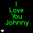 Green text "I Love You Johnny" on black background with white star icons, varying in number across positions