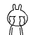 A 5x5 contact sheet of black-and-white stick-figure animation frames showing a character with bunny ears and striped torso performing sequential arm movements.