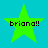 Four identical green star-shaped icons with black text 'briana!!' on a cyan background, arranged in a