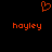 A static pixel art image with a black background, orange text, and an orange heart symbol.