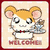 Two pixelated hamster characters with distinct poses and accessories on beige backgrounds, one with orange hair holding a fish, the other with gray hair holding a green object.