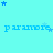 Light cyan background with repeated 'paramore' text and scattered blue stars in various sizes, some fading or shifting positions.