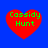 Four red heart shapes with green text 'Cassidy Hunt' on a blue background, each heart displaying slight variations in pixelation and alignment.