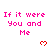 Pixelated pink text "If it were You and Me" repeated across a white background with red heart symbols below each phrase.