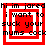 Red and white layered square frames with black text reading "hi im jared i want to suck your mums cock" in pixelated font.