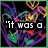 'It was a love story baby just said no' text appears sequentially over abstract colorful background with heart motifs.
