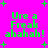 Bright pink background with green pixelated text reading 'Ure a Freak ahahah!' and scattered green plus signs.