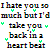 Pixelated text-based buddy icon with multicolored block letters and green heart symbols on white background.