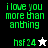 Green pixelated text 'ilove you more than anything' and 'hsf24' with star icons on black, gray, white backgrounds.