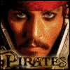 Animated sequence showing a pirate-themed icon with changing facial expressions, skull imagery, and ship silhouettes against warm-toned backgrounds.