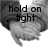 Black-and-white animated icon shows hands clasped with text changing from 'hold on tight' to '& never let go'.