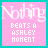 A 5x4 contact sheet of animated frames showing a pink background with white and cyan text reading "Nothing BEATS A ASHLEY MOMENT" where the word "ASHLEY" alternates between white and cyan across frames.