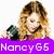 Four distinct buddy icon display a woman with long wavy hair and a fiery skull, each with "NancyG5" text overlay in purple or orange banners